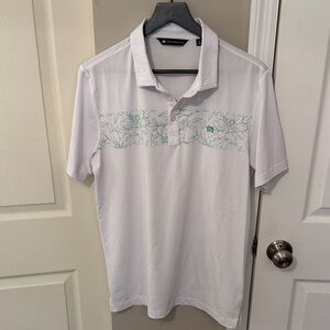 Travis Mathew White Polo with Floral Design